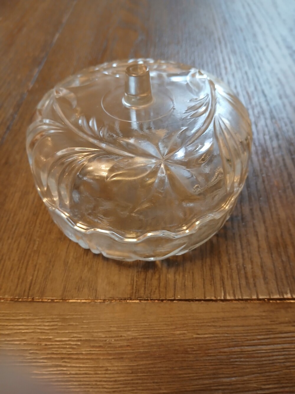Borgonovo Glass Apple Candy Dish Clear Vintage - Used
